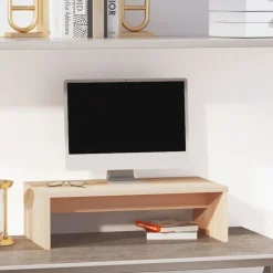 vidaXL Support de moniteur 50x27x15 cm Bois de pin solide