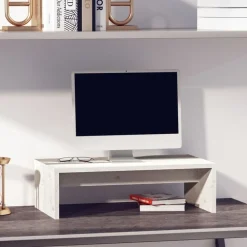 vidaXL Support de moniteur 50x27x15 cm Bois de pin solide