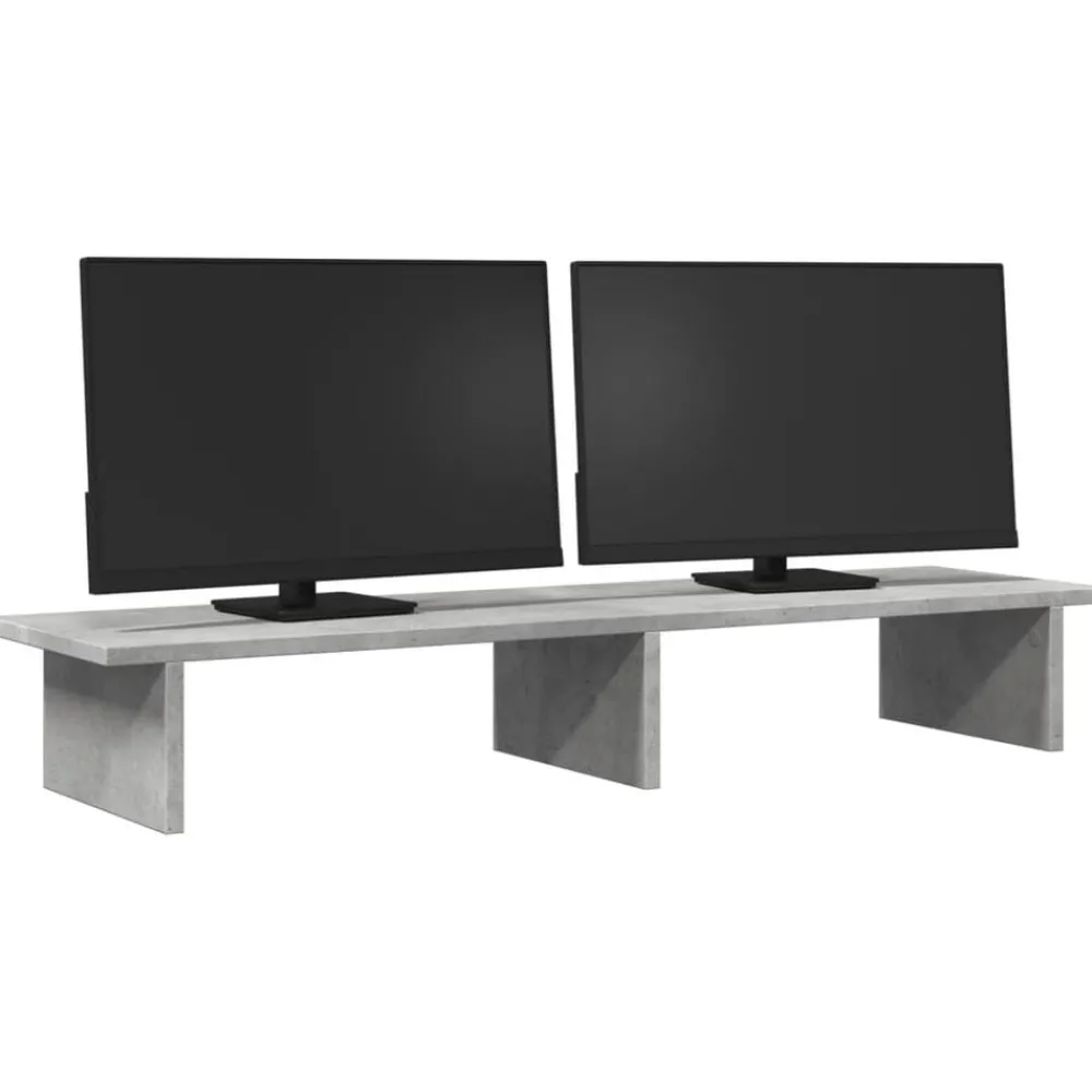 Appareils Électroniques-vidaXL Support de moniteur 100x27x15 cm bois d'ingénierie Gris béton