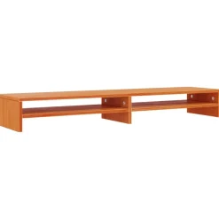 Meubles Tv-vidaXL Support de moniteur marron miel 100x24x13 cm bois de pin solide Marron cire