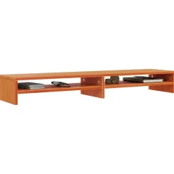 Meubles Tv-vidaXL Support de moniteur marron miel 100x24x13 cm bois de pin solide Marron cire