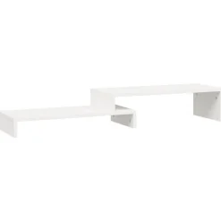 Appareils Électroniques-vidaXL Support de moniteur (52-101)x22x14 cm Bois de pin solide Blanc