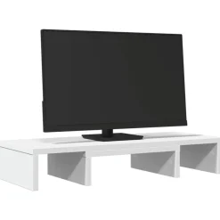 Appareils Électroniques|Allaitement & Alimentation-vidaXL Support de moniteur réglable bois d'ingénierie Blanc
