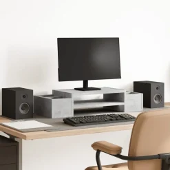 vidaXL Support de moniteur avec rangement bois d'ingénierie