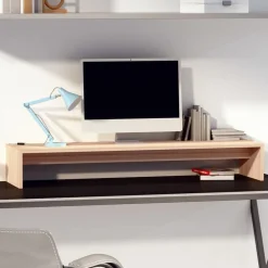 vidaXL Support de moniteur 100x27x15 cm Bois de pin solide