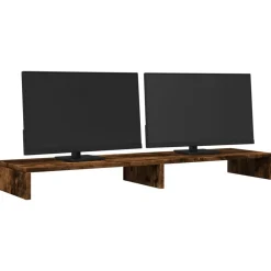 Appareils Électroniques-vidaXL Support de moniteur chêne fumé 100x27x10 cm bois d'ingénierie Ch&ecirc;ne fumé