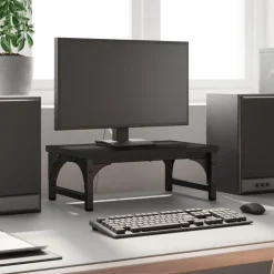 Appareils Électroniques-vidaXL Support de moniteur 37x23x14 cm bois d'ingénierie Noir