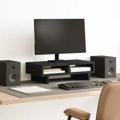 Appareils Électroniques|Allaitement & Alimentation-vidaXL Support de moniteur 50x27x15 cm bois d'ingénierie Noir