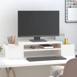 vidaXL Support de moniteur 70x27,5x15 cm Bois de pin solide