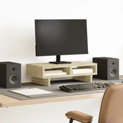 vidaXL Support de moniteur chêne sonoma 50x27x15 cm bois d'ingénierie