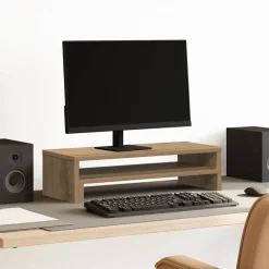 vidaXL Support de moniteur chêne artisanal 54x22x15 cm bois ingénierie