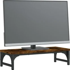 vidaXL Support de moniteur chêne fumé 55x23x14 cm bois d'ingénierie