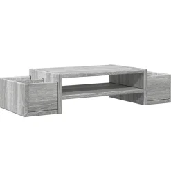 Appareils Électroniques-vidaXL Support de moniteur et rangement bois d'ingénierie Sonoma gris