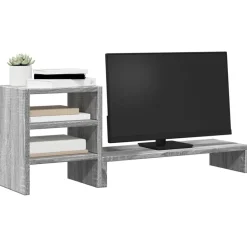 vidaXL Support de moniteur et organisateur de bureau bois d'ingénierie