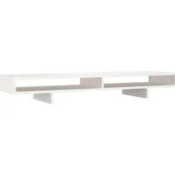 Appareils Électroniques-vidaXL Support de moniteur 100x27x14 cm Bois de pin solide Blanc