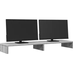 Appareils Électroniques-vidaXL Support de moniteur 100x27x10 cm bois d'ingénierie Sonoma gris