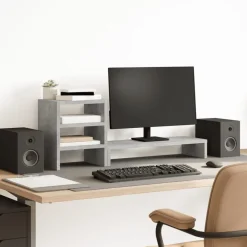 vidaXL Support de moniteur et organisateur de bureau bois d'ingénierie
