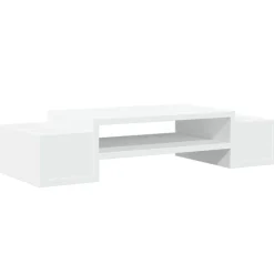 Appareils Électroniques-vidaXL Support de moniteur avec rangement bois d'ingénierie Blanc