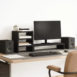 vidaXL Support de moniteur et organisateur de bureau bois d'ingénierie