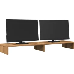 Appareils Électroniques-vidaXL Support de moniteur chêne artisanal 100x27x10cm bois ingénierie ch&ecirc;ne artisanal