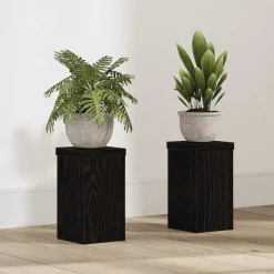 vidaXL Support de Plante 2 pcs Chêne noir 10 x 10 x 18 cm