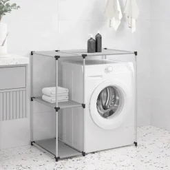 Accessoires De Salle De Bain-vidaXL Support de rangement sur la machine à laver 87x55x90,5 cm Gris