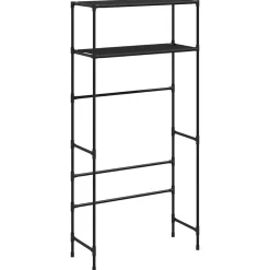 Accessoires De Salle De Bain-vidaXL Support de rangement 2 niveaux sur la machine à laver Fer Noir