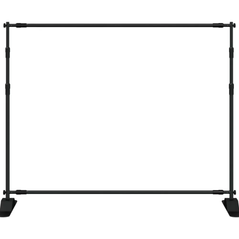 vidaXL Support de toile de fond noir 254x243 cm acier