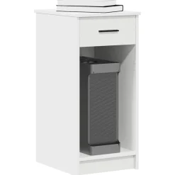 Meubles De Bureau-vidaXL Support de tour d'ordinateur avec tiroir 35x45x77 cm Blanc