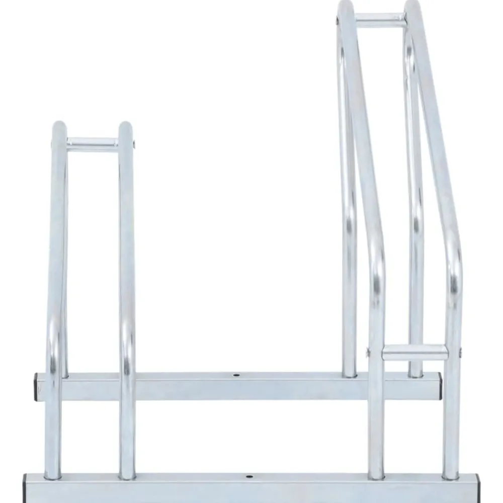Loisirs De Plein Air-vidaXL Support de vélo au sol autoportant pour 2 vélos acier galvanisé Argent