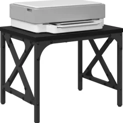 Appareils Électroniques-vidaXL Support d'imprimante Réglable Chêne noir 40 x 30 x 31 cm Ch&ecirc;ne noir