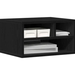 Appareils Électroniques-vidaXL Support d'imprimante avec stockage Chêne noir 40 x 32 x 22,5 cm Ch&ecirc;ne noir