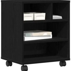 Appareils Électroniques-vidaXL Support d'imprimante avec stockage Chêne noir 41 x 32 x 48 cm Ch&ecirc;ne noir