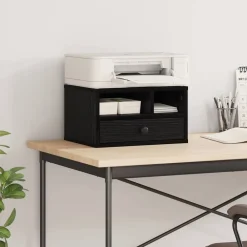 vidaXL Support d'imprimante avec tiroir Chêne noir 40 x 32 x 24 cm