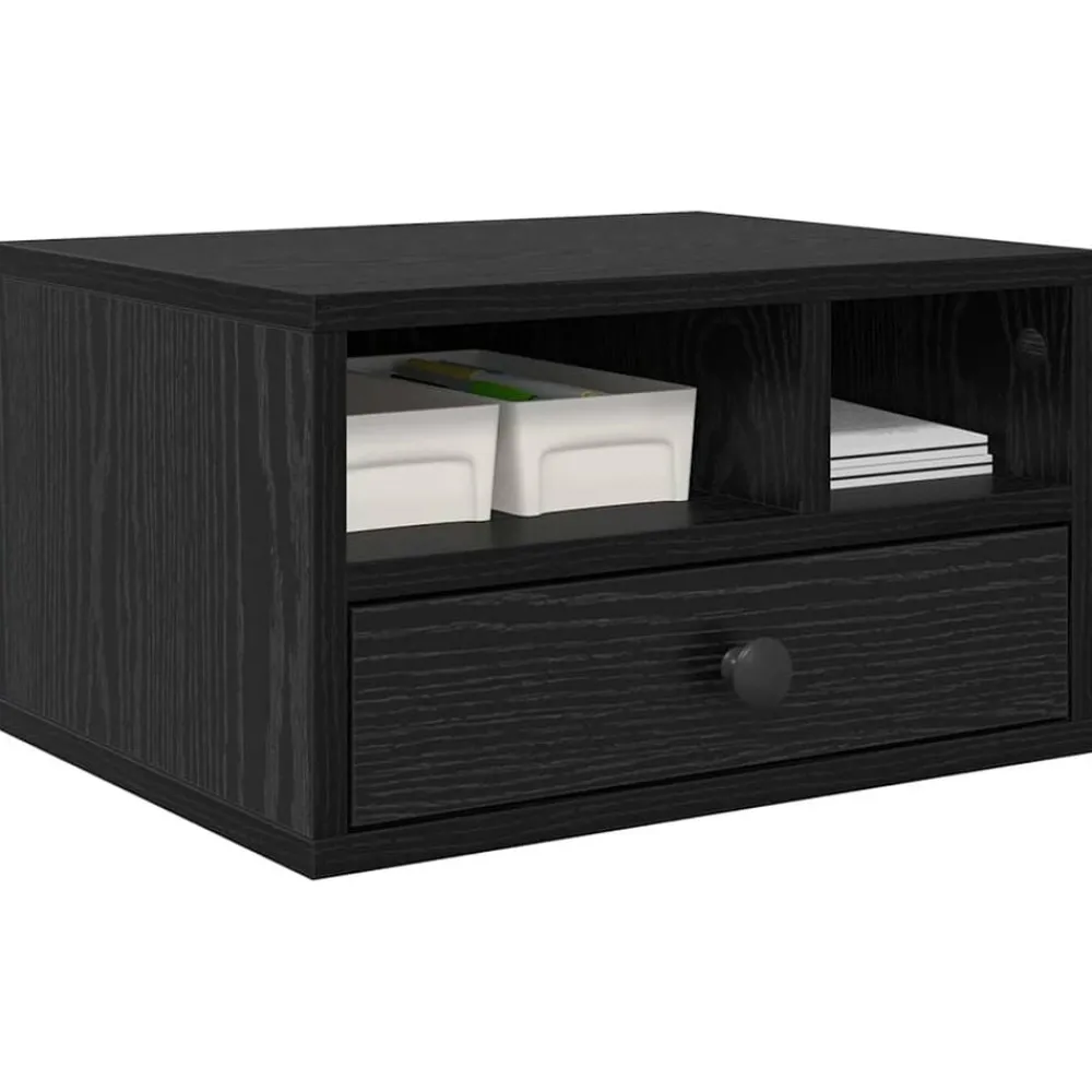 vidaXL Support d'imprimante avec tiroir Chêne noir 40 x 32 x 24 cm
