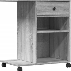 Appareils Électroniques-vidaXL Support d'imprimante avec roulettes 60x40x68,5 cm Sonoma gris