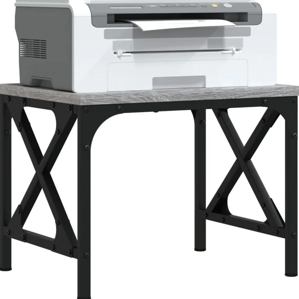 Appareils Électroniques-vidaXL Support d'imprimante 40x30x31 cm bois d'ingénierie Sonoma gris