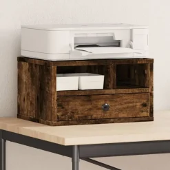 Appareils Électroniques-vidaXL Support d'imprimante chêne fumé 40x32x22,5 cm bois d'ingénierie Ch&ecirc;ne fumé