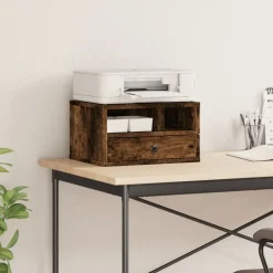 Appareils Électroniques-vidaXL Support d'imprimante chêne fumé 40x32x22,5 cm bois d'ingénierie Ch&ecirc;ne fumé