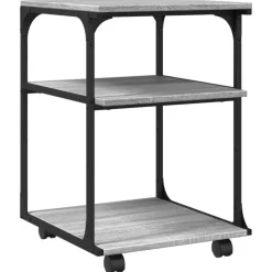 Appareils Électroniques-vidaXL Support d'imprimante à 3 niveaux 43x48x64 cm Sonoma gris