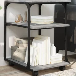 Appareils Électroniques-vidaXL Support d'imprimante à 3 niveaux 43x48x64 cm Sonoma gris