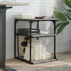 Appareils Électroniques-vidaXL Support d'imprimante à 3 niveaux 43x48x64 cm Sonoma gris