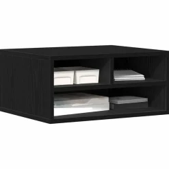 Appareils Électroniques-vidaXL Support d'imprimante avec stockage Chêne noir 49 x 40 x 22,5 cm Ch&ecirc;ne noir