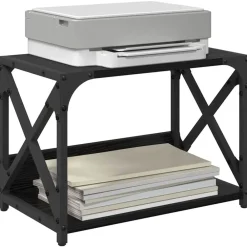 Appareils Électroniques-vidaXL Support d'imprimante Chêne noir 44 x 26 x 31.5 cm Ch&ecirc;ne noir