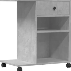 Appareils Électroniques-vidaXL Support d'imprimante avec roulettes 60x40x68,5 cm Gris béton