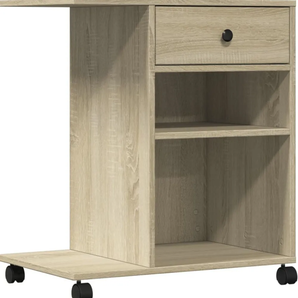 vidaXL Support d'imprimante avec roulettes chêne sonoma 60x40x68,5 cm