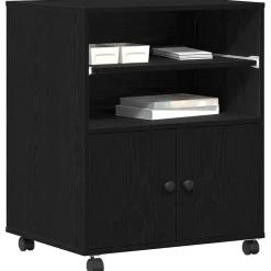 vidaXL Support d'imprimante avec stockage Chêne noir 60 x 48 x 74 cm