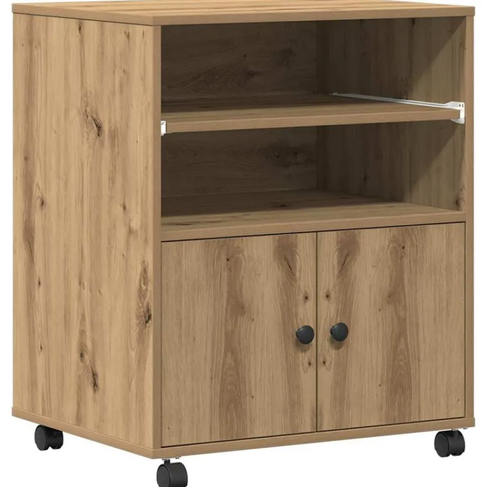 Appareils Électroniques-vidaXL Support d'imprimante Chêne artisanal 60 x 48 x 74 cm chêne artisanal