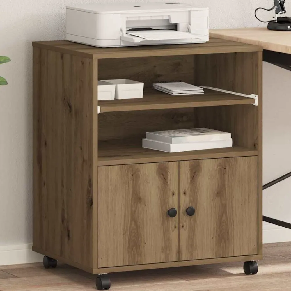 Appareils Électroniques-vidaXL Support d'imprimante Chêne artisanal 60 x 48 x 74 cm chêne artisanal