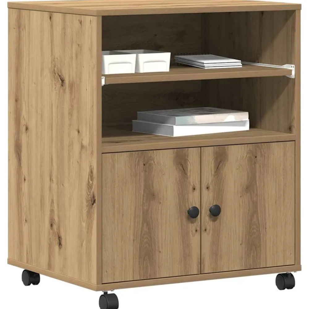 Appareils Électroniques-vidaXL Support d'imprimante Chêne artisanal 60 x 48 x 74 cm chêne artisanal